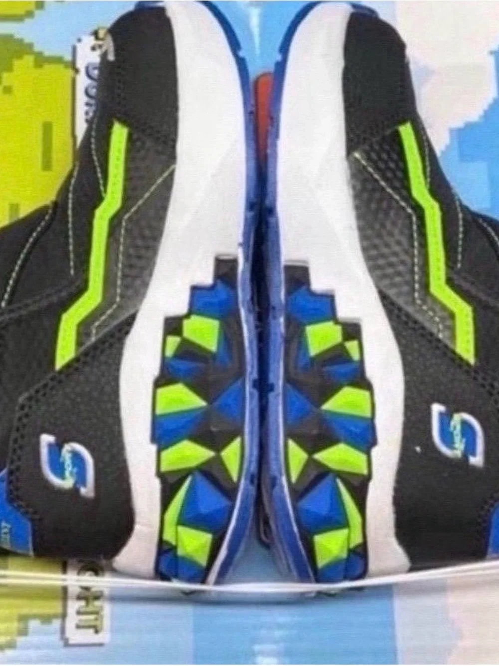 Kids Black and Lime Winter Boots Size 9